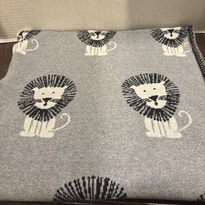 Lion Baby Blanket Knit Security Lovey 100% Cotton Jungle Print Made in India